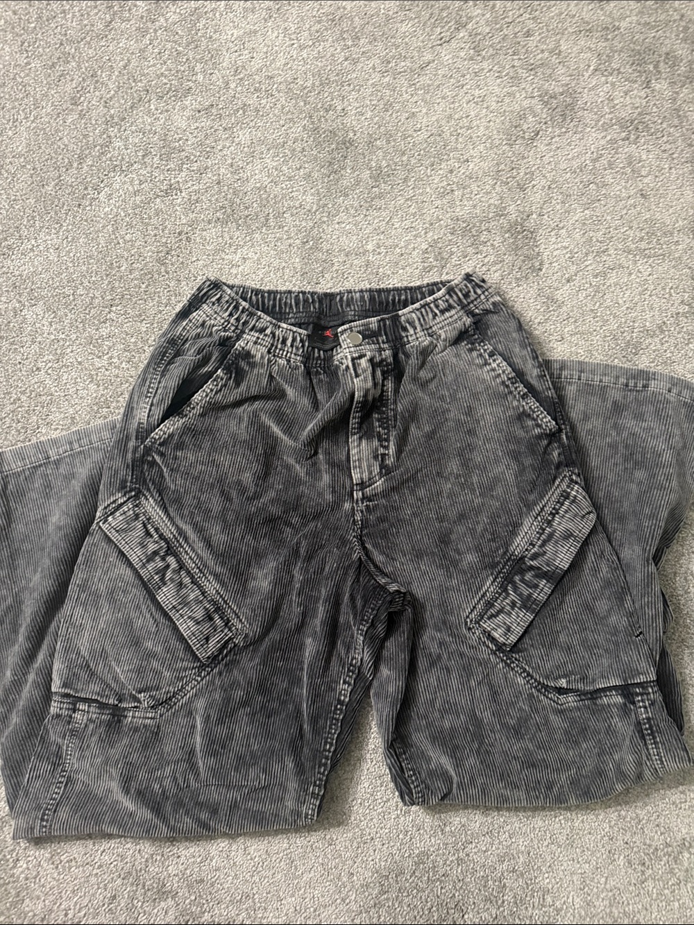 Men's Black Washed Corduroy Cargo Pants - Nike Jordan